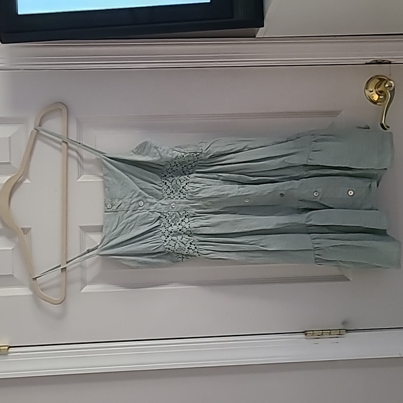 Sweet Intervention Sage Button Front Lace Detail Dress - Picture 6 of 10